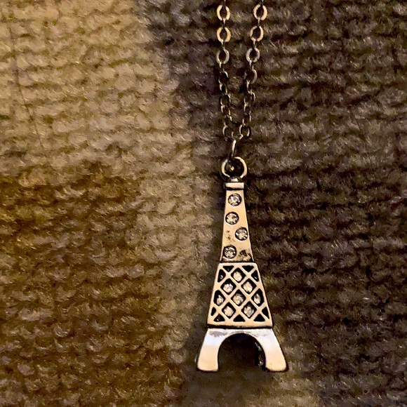 Forever 21 Eiffel Tower rhinestone necklace - Picture 3 of 5